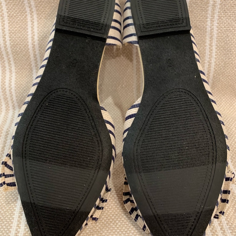 Serra Memory Foam Striped Pointed Toe Flats With … - image 5